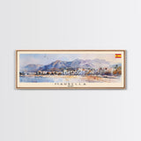 Marbella Spain Travel Art, City Art, Framed Canvas Print or Metal Wall Art, Europe Travel Poster, Panoramic Wall Art, Extra Wide Wall Art