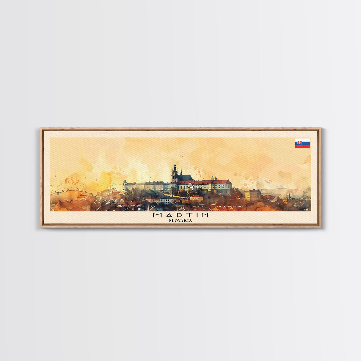 Martin Slovakia Travel Art, City Art, Framed Canvas Print or Metal Wall Art, Europe Travel Poster, Panoramic Wall Art, Extra Wide Wall Art