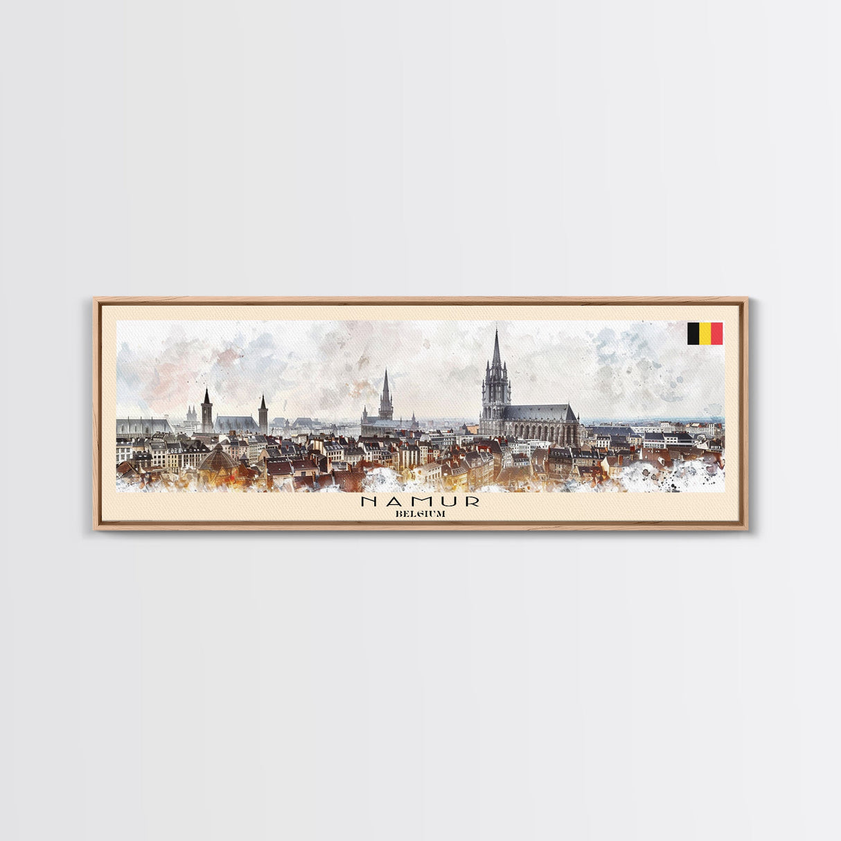 Namur Belgium Wall Art, Panoramic Travel Poster, Panoramic Framed Canvas Print, City Wall Art, Wall Hanging Home Decor, Travel Art