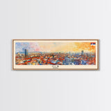 Niš Serbia Panoramic Travel Poster, Framed Canvas Print or Metal Wall Art, Travel Art, Home Decor, Panoramic Painting, Midcentury Art