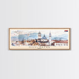 Novi Pazar Serbia Travel Print Wall Art, Panoramic City Art, Travel Art, Wall Decor, Vacation Gift, Framed Canvas Print Or Metal Art