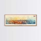 Nyiregyhaza Hungary Panoramic Travel Poster, Framed Canvas Print or Metal Wall Art, Travel Art, Home Decor, Panoramic Painting, Midcentury Art