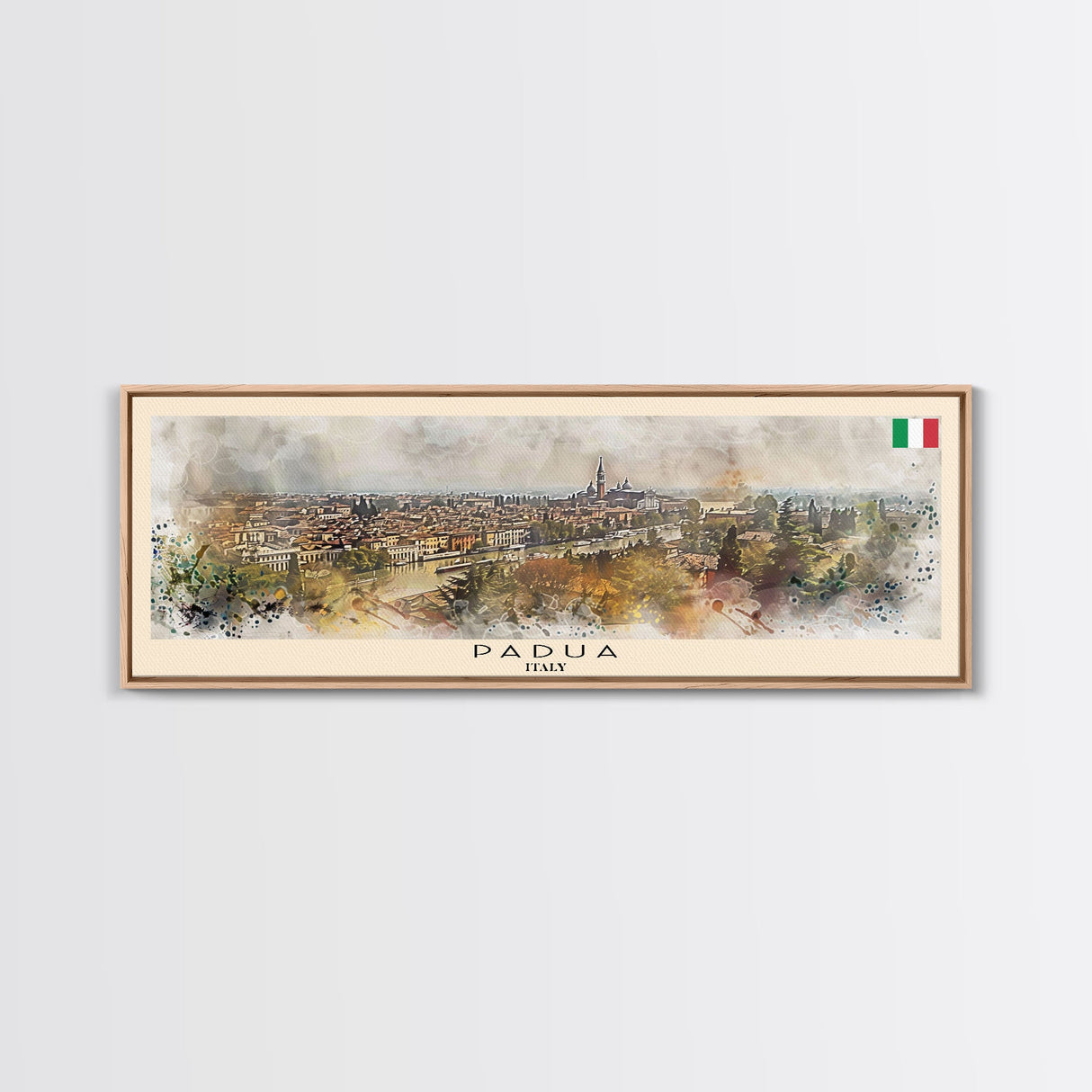 Padua Italy Wall Art, Panoramic Travel Poster, Panoramic Framed Canvas Print, City Wall Art, Wall Hanging Home Decor, Travel Art