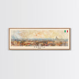 Parma Italy Wall Art, Panoramic Travel Poster, Panoramic Framed Canvas Print, City Wall Art, Wall Hanging Home Decor, Travel Art