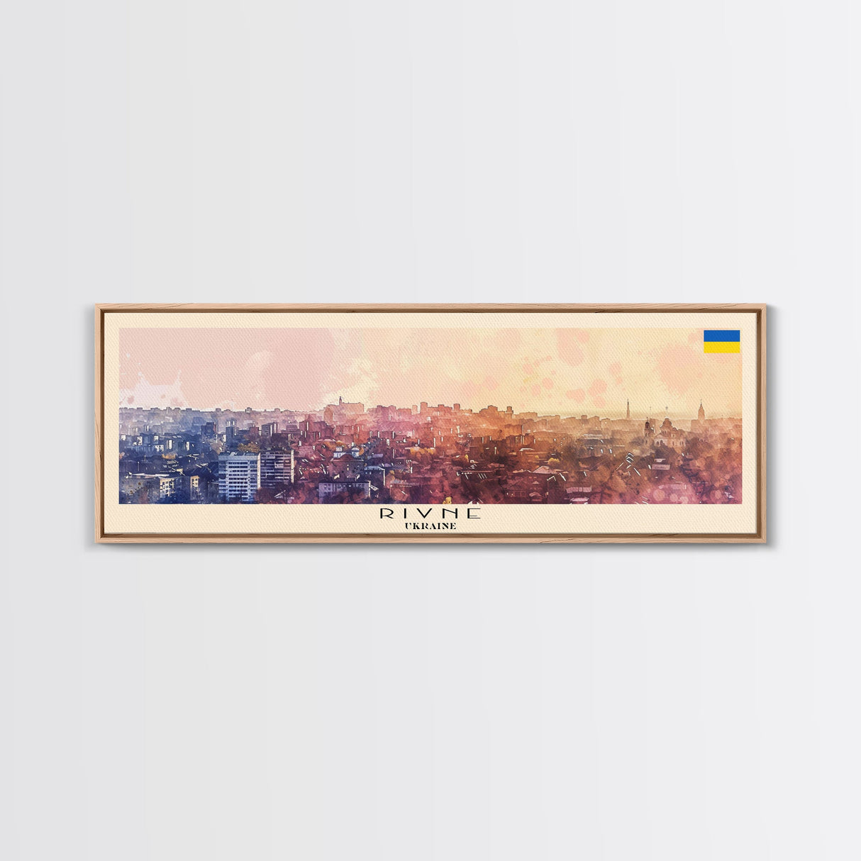 Rivne Ukraine Wall Art, Panoramic Travel Poster, Panoramic Framed Canvas Print, City Wall Art, Wall Hanging Home Decor, Travel Art