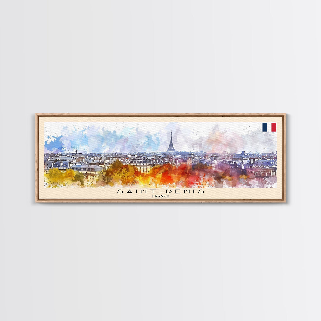 Saint Denis France Travel Art, City Art, Framed Canvas Print or Metal Wall Art, Europe Travel Poster, Panoramic Wall Art, Extra Wide Wall Art