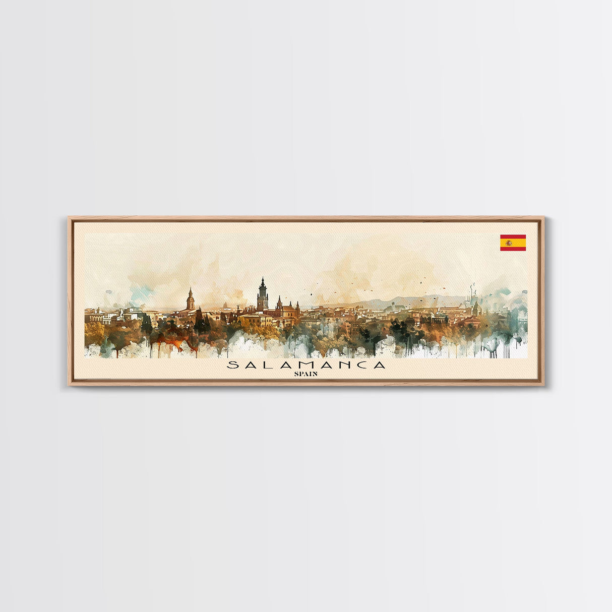 Salamanca Spain Travel Print Wall Art, Panoramic City Art, Travel Art, Wall Decor, Vacation Gift, Framed Canvas Print Or Metal Art