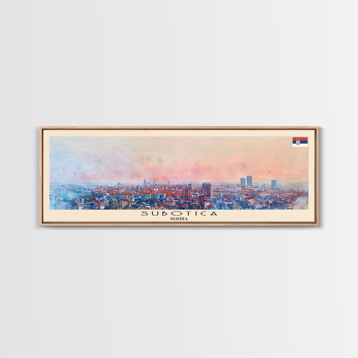 Subotica Serbia Travel Print Wall Art, Panoramic City Art, Travel Art, Wall Decor, Vacation Gift, Framed Canvas Print Or Metal Art