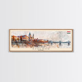 Szolnok Hungary Wall Art, Panoramic Travel Poster, Panoramic Framed Canvas Print, City Wall Art, Wall Hanging Home Decor, Travel Art