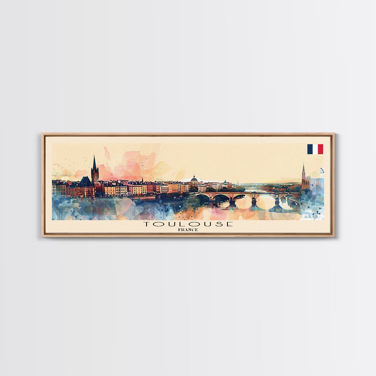 Toulouse France Wall Art, Panoramic Travel Poster, Panoramic Framed Canvas Print, City Wall Art, Wall Hanging Home Decor, Travel Art