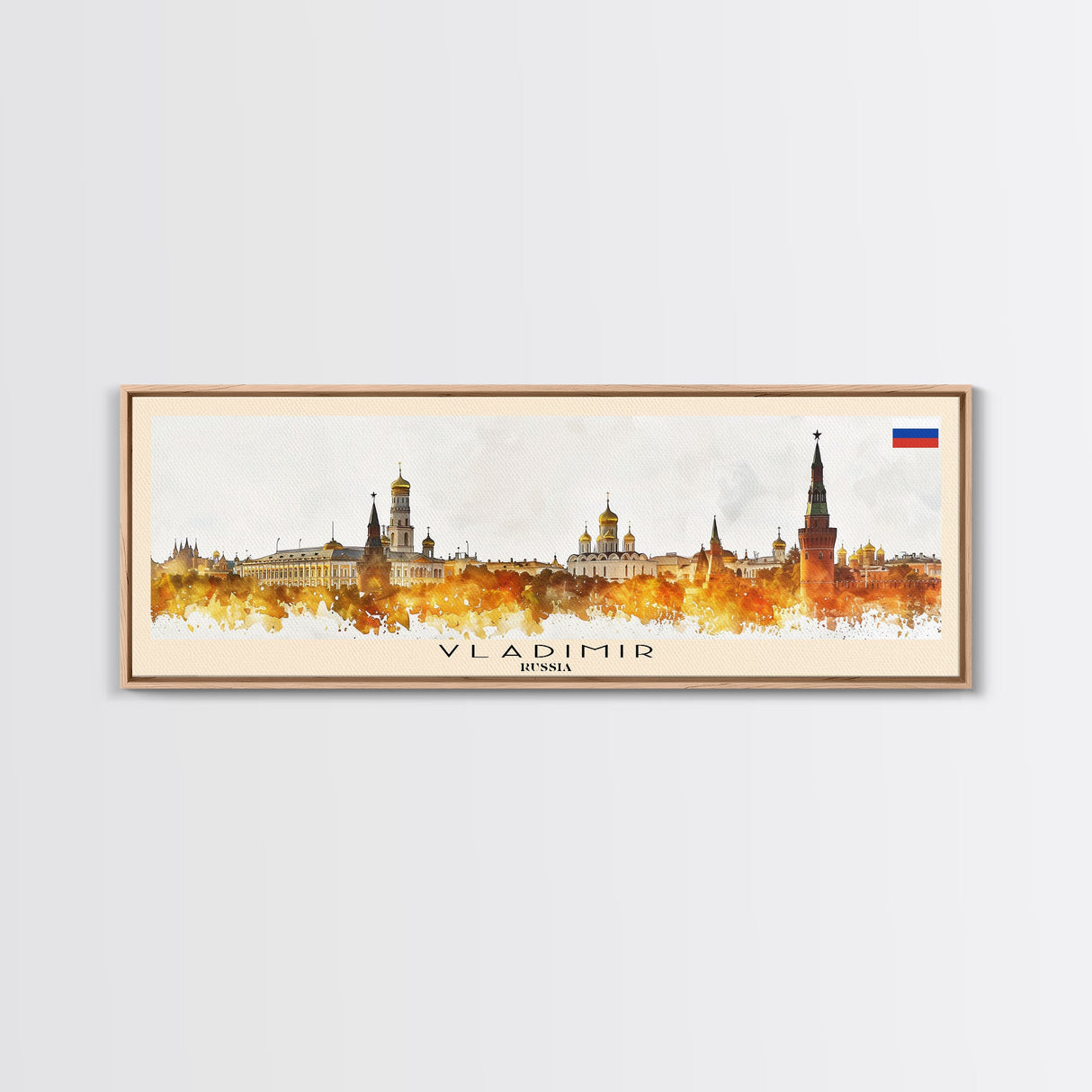 Vladimir Russia Wall Art, Panoramic Travel Poster, Panoramic Framed Canvas Print, City Wall Art, Wall Hanging Home Decor, Travel Art