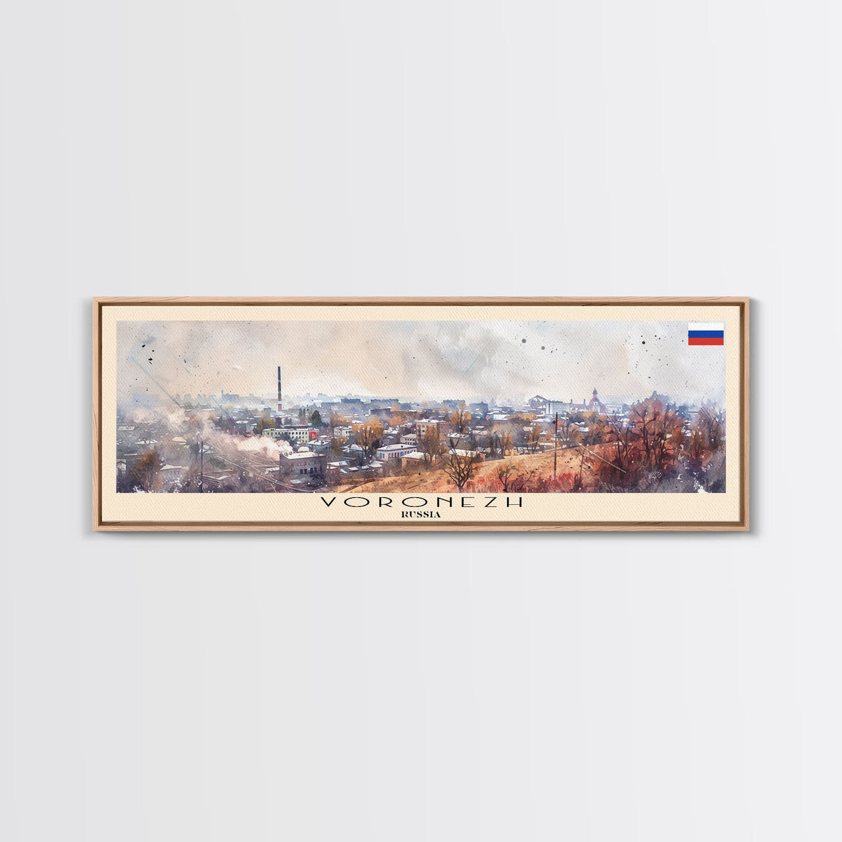 Voronezh Russia Panoramic Travel Poster, Framed Canvas Print or Metal Wall Art, Travel Art, Home Decor, Panoramic Painting, Midcentury Art