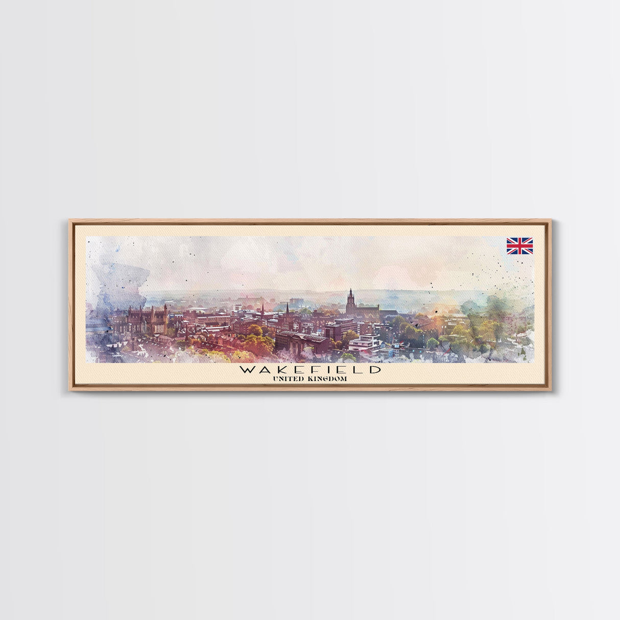 Wakefield United Kingdom Travel Print Wall Art, Panoramic City Art, Travel Art, Wall Decor, Vacation Gift, Framed Canvas Print Or Metal Art