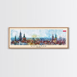 Wroclaw Poland Travel Print Wall Art, Panoramic City Art, Travel Art, Wall Decor, Vacation Gift, Framed Canvas Print Or Metal Art