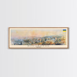 Simferopol Ukraine Panoramic Travel Poster, Framed Canvas Print or Metal Wall Art, Travel Art, Home Decor, Panoramic Painting, Midcentury Art