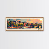 Arnhem Netherlands Wall Art, Panoramic Travel Poster, Panoramic Framed Canvas Print, City Wall Art, Wall Hanging Home Decor, Travel Art