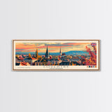 Coventry United Kingdom Wall Art, Panoramic Travel Poster, Panoramic Framed Canvas Print, City Wall Art, Wall Hanging Home Decor, Travel Art