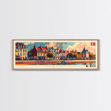 Esbjerg Denmark Travel Art, City Art, Framed Canvas Print or Metal Wall Art, Europe Travel Poster, Panoramic Wall Art, Extra Wide Wall Art