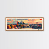 Frankfurt Germany Travel Print Wall Art, Panoramic City Art, Travel Art, Wall Decor, Vacation Gift, Framed Canvas Print Or Metal Art