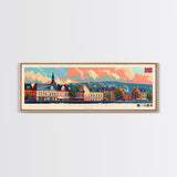 Fredrikstad Norway Travel Art, City Art, Framed Canvas Print or Metal Wall Art, Europe Travel Poster, Panoramic Wall Art, Extra Wide Wall Art