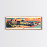 Gijón Spain Travel Print Wall Art, Panoramic City Art, Travel Art, Wall Decor, Vacation Gift, Framed Canvas Print Or Metal Art