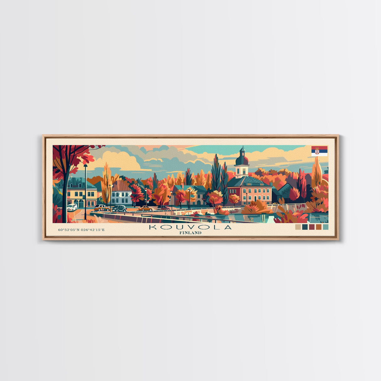 Kouvola Finland Wall Art, Panoramic Travel Poster, Panoramic Framed Canvas Print, City Wall Art, Wall Hanging Home Decor, Travel Art