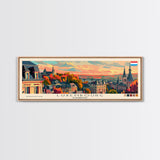 Luxembourg Luxembourg Panoramic Travel Poster, Framed Canvas Print or Metal Wall Art, Travel Art, Home Decor, Panoramic Painting, Midcentury Art