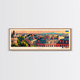 Lviv Ukraine Wall Art, Panoramic Travel Poster, Panoramic Framed Canvas Print, City Wall Art, Wall Hanging Home Decor, Travel Art