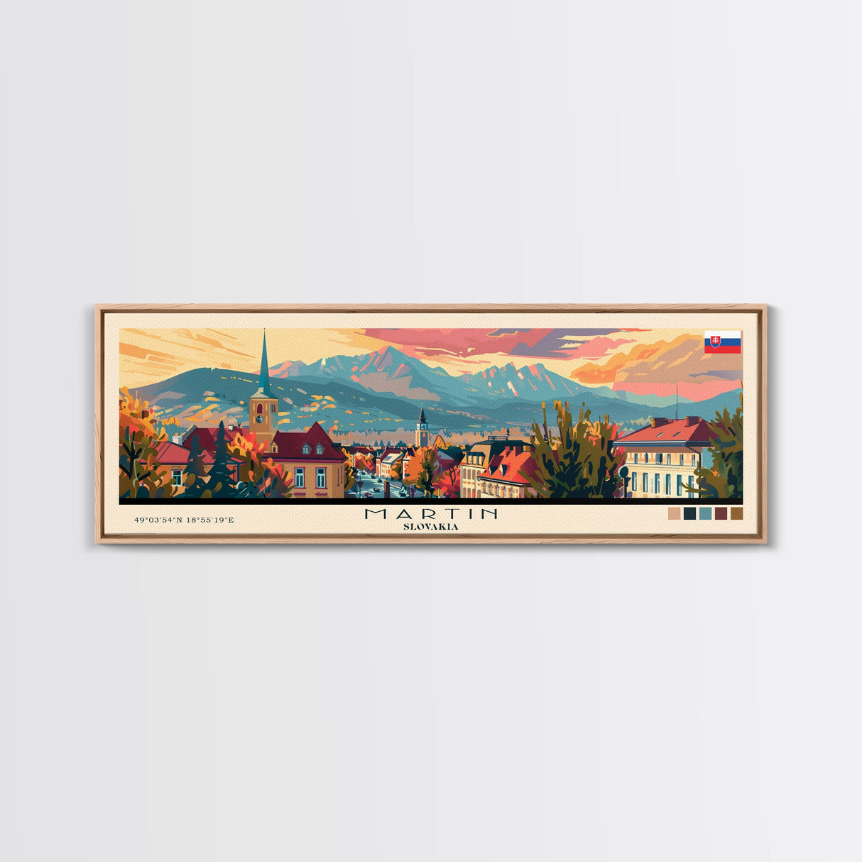 Martin Slovakia Travel Art, City Art, Framed Canvas Print or Metal Wall Art, Europe Travel Poster, Panoramic Wall Art, Extra Wide Wall Art