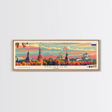 Moscow Russia Travel Print Wall Art, Panoramic City Art, Travel Art, Wall Decor, Vacation Gift, Framed Canvas Print Or Metal Art