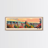 Nottingham United Kingdom Wall Art, Panoramic Travel Poster, Panoramic Framed Canvas Print, City Wall Art, Wall Hanging Home Decor, Travel Art