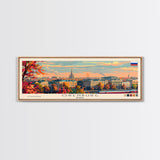 Orenburg Russia Panoramic Travel Poster, Framed Canvas Print or Metal Wall Art, Travel Art, Home Decor, Panoramic Painting, Midcentury Art