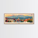 Pančevo Serbia Wall Art, Panoramic Travel Poster, Panoramic Framed Canvas Print, City Wall Art, Wall Hanging Home Decor, Travel Art