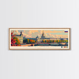 Saint Petersburg Russia Wall Art, Panoramic Travel Poster, Panoramic Framed Canvas Print, City Wall Art, Wall Hanging Home Decor, Travel Art