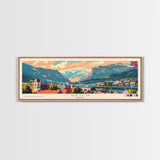 Skien Norway Travel Art, City Art, Framed Canvas Print or Metal Wall Art, Europe Travel Poster, Panoramic Wall Art, Extra Wide Wall Art