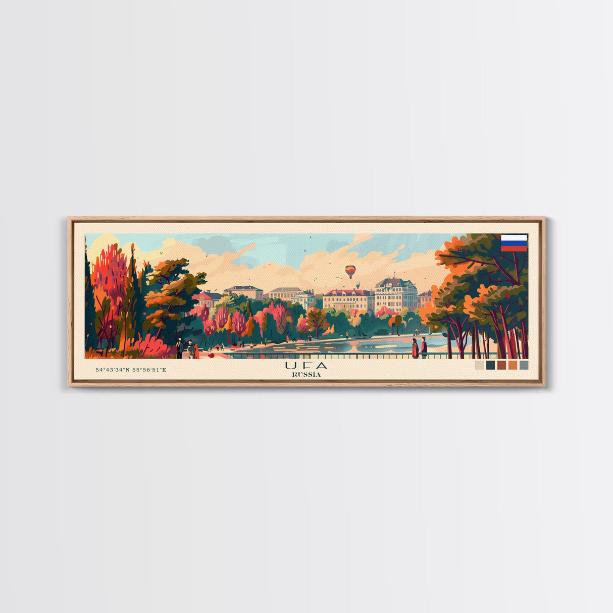 Ufa Russia Wall Art, Panoramic Travel Poster, Panoramic Framed Canvas Print, City Wall Art, Wall Hanging Home Decor, Travel Art