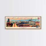 Vienna Austria Panoramic Travel Poster, Framed Canvas Print or Metal Wall Art, Travel Art, Home Decor, Panoramic Painting, Midcentury Art