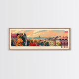 Zabrze Poland Wall Art, Panoramic Travel Poster, Panoramic Framed Canvas Print, City Wall Art, Wall Hanging Home Decor, Travel Art