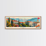 Izmit Turkey Travel Art, City Art, Framed Canvas Print or Metal Wall Art, Europe Travel Poster, Panoramic Wall Art, Extra Wide Wall Art