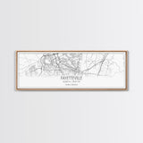 Panoramic Fayetteville City Map, North Carolina Art, Map Print, Minimalist Wall Art, Canvas Art, Housewarming Gift, Street Map, Closing Gift