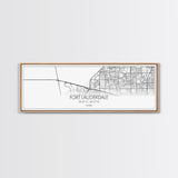 Panoramic Fort Lauderdale City Map, Florida Art, Map Print, Minimalist Wall Art, Canvas Art, Housewarming Gift, Street Map Art, Closing Gift