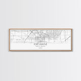 Panoramic Fort Wayne City Map, Indiana Art, Map Print, Minimalist Wall Art, Canvas Art, Housewarming Gift, Street Map Art, Closing Gift