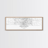 Panoramic Grand Rapids City Map, Michigan Art, Map Print, Minimalist Wall Art, Canvas Art, Housewarming Gift, Street Map Art, Closing Gift