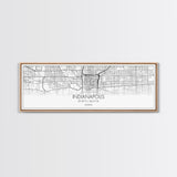 Panoramic Indianapolis  City Map, Indiana Art, Map Print, Minimalist Wall Art, Canvas Art, Housewarming Gift, Street Map Art, Closing Gift