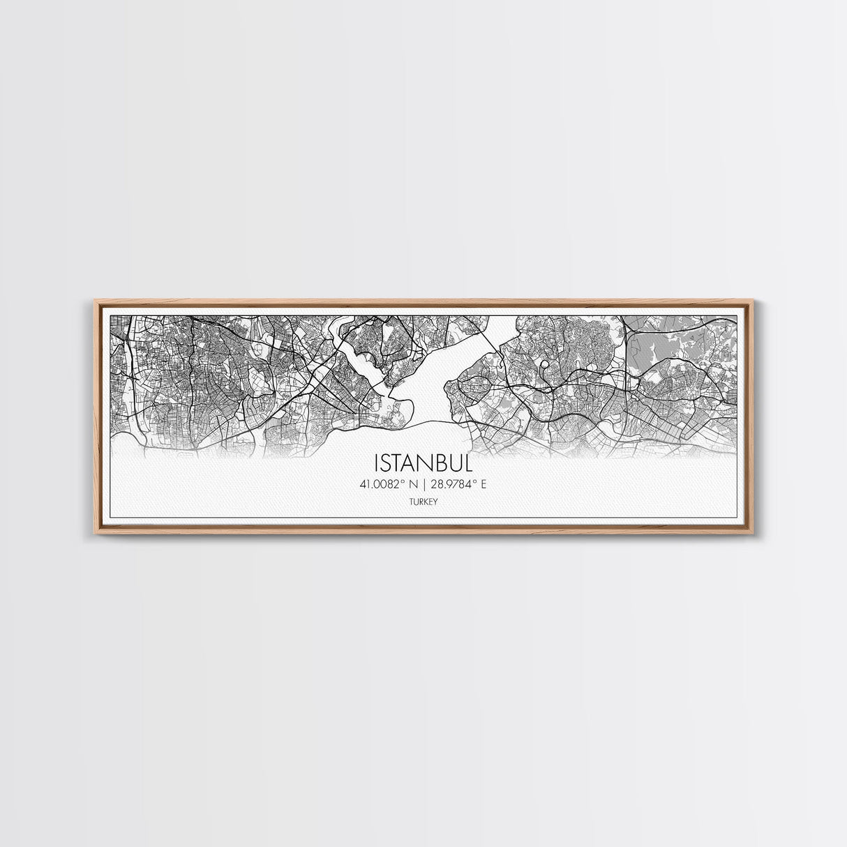 Panoramic Istanbul City Map, Turkey Art, Map Print, Minimalist Wall Art, Canvas Art, Housewarming Gift, Street Map Art, Closing Gift