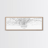 Panoramic Knoxville City Map, Tennessee Art, Map Print, Minimalist Wall Art, Canvas Art, Housewarming Gift, Street Map Art, Closing Gift