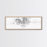 Panoramic Laredo City Map, Texas Art, Map Print, Minimalist Wall Art, Canvas Art, Housewarming Gift, Street Map Art, Closing Gift