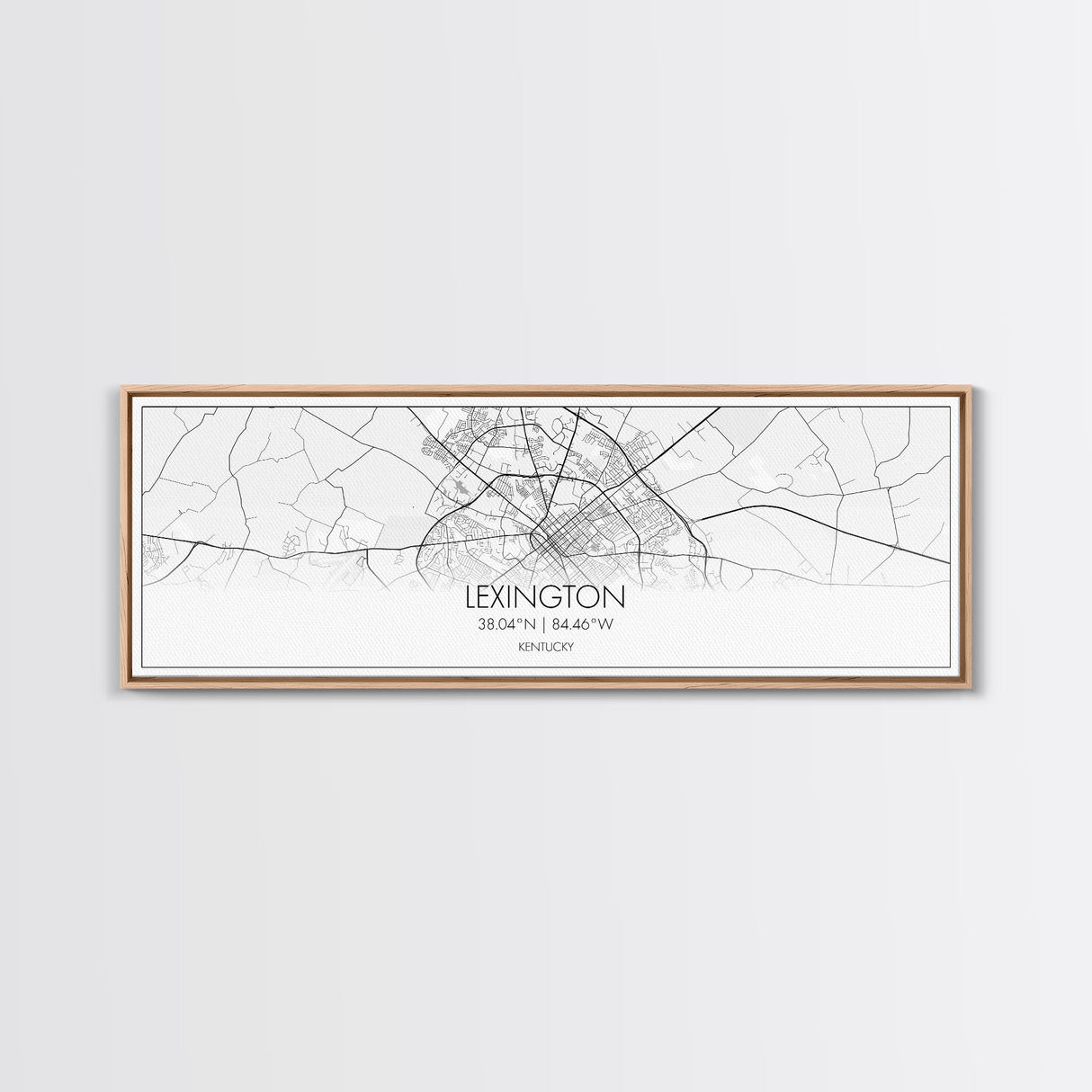 Panoramic Lexington City Map, Kentucky Art, Map Print, Minimalist Wall Art, Canvas Art, Housewarming Gift, Street Map Art, Closing Gift