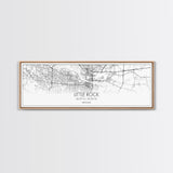 Panoramic Little Rock City Map, Arkansas Art, Map Print, Minimalist Wall Art, Canvas Art, Housewarming Gift, Street Map Art, Closing Gift