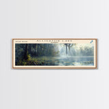 Alligator Lake Florida Panoramic Framed Canvas Print, Lake House Decor, Tropical Landscape, Travel Poster, Wall Art, Scenic Painting